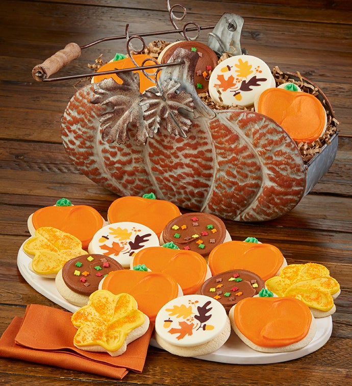 Buttercream Frosted Cut-Out Pumpkin Gift Basket - Medium